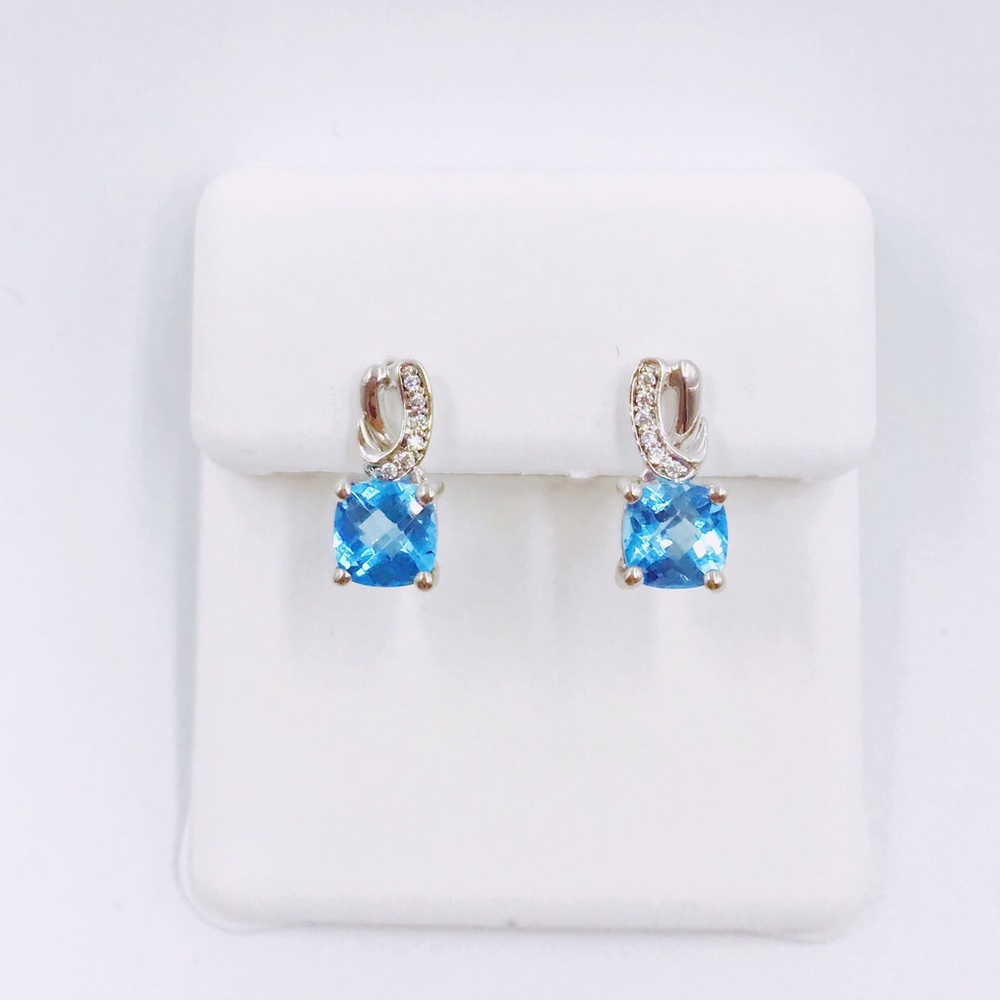 Blue Topaz Sterling Silver Earrings